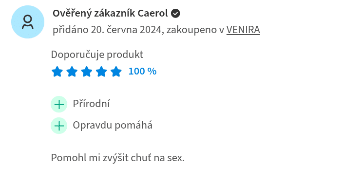 Venira sex booster zkušenosti