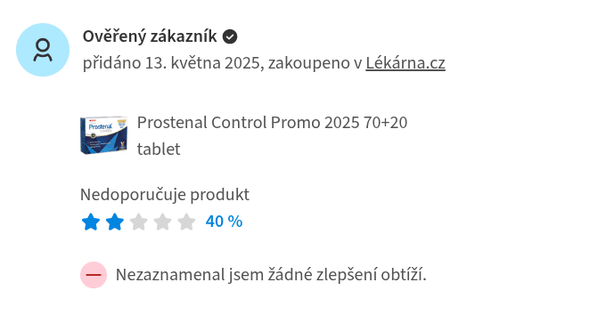 prostenal control hodnocení
